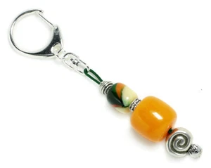 KEYRING-KEY CHAIN~ High Quality BUTTERSCOTCH & MULTICOLOR Resin & Spiral - Picture 1 of 1