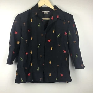 Vintage Peter Martin Women’s 100% Silk Embroidered 3/4 Sleeve Blazer Sz. 4 - Picture 1 of 10
