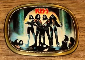 Fibbia per cintura vintage KISS in metallo PACIFICA MFG "Love Gun" 1977 - Foto 1 di 9