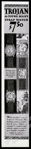 Reloj Troyano 1929 Boy Scouts Scout Saludo Arte Navidad Vintage Impresión Anuncio - Imagen 1 de 1
