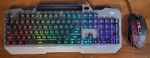Aula Led Light Up Gaming Keyboard w/Mouse. Tested. - Picture 1 of 3