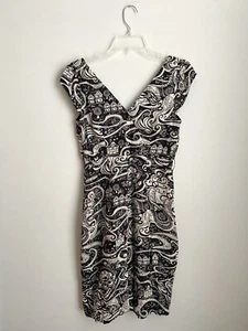 MOULINETTE SOEURS ANTHROPOLOGIE braun und elfenbein Flügelärmel Tee Kleid Gr. 0 - Bild 1 von 8