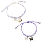 Handmade Woven Butterfly Flower Pendant Bracelet Simple Wristband Party Jewelry