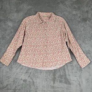VTG Womens XL Floral Snap Shirt Light Jacket Cottage Core Western Soft Girl - Picture 1 of 7