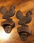 2 FARMHOUSE ROOSTER CAST IRON BOTTLE OPENER-WALL MOUNT New COUNTRY Free Shipping