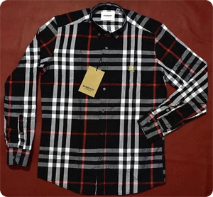 Men Burberry Casual Button Down BLACK Size 2XL Pit to Pit 25.25" UNUSED - Picture 1 of 3