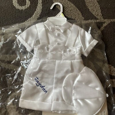 Roupa de batismo bebê menino meninos 0-3 meses - Imagem 1 de 4