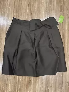 Kate Spade schwarz Schleife Faltenrock The Rules Seidenrock Größe 12 Neu mit Etikett - Bild 1 von 7