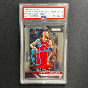 2018-19 Panini Prizm Black #93 Jonas Valanciunas Signed Card AUTO 10 PSA Slabbed - Picture 1 of 2