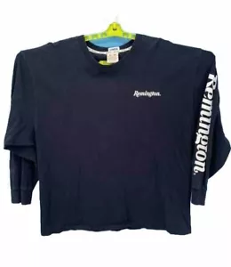 T-shirt vintage Remington uomo XXL nera manica lunga caccia double face - Foto 1 di 6