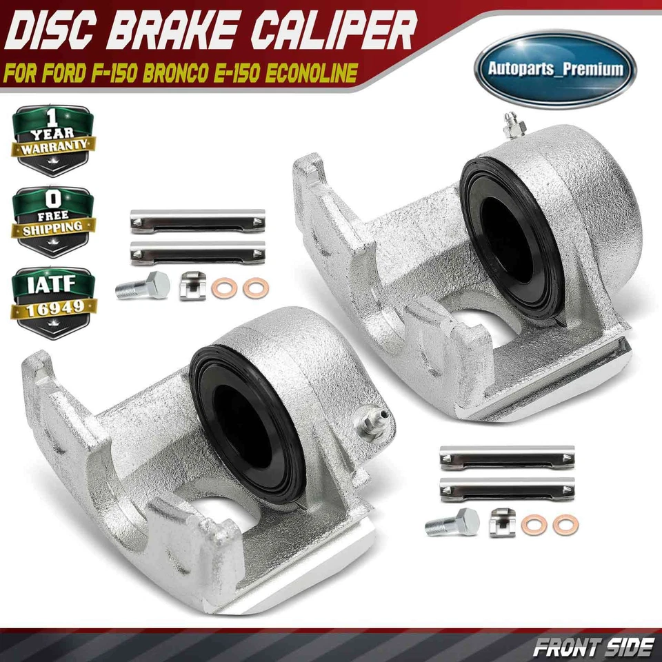 Pair Front Brake Calipers for Ford F-150 1986-1993 E-150 Econoline Club Wagon - Image 1 of 4