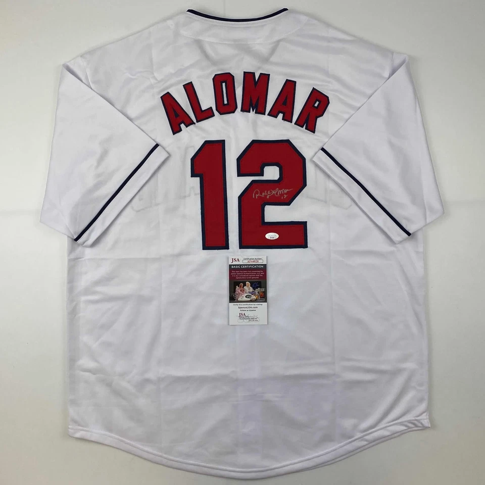 Autographed/Signed Roberto Alomar Cleveland White Baseball Jersey JSA COA - Image 1 of 4
