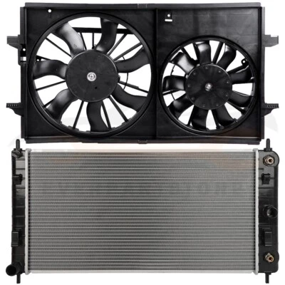 Kit de ventilador de refrigeração e radiador de motor 2 peças para 2008-2012 Chevrolet Malibu 2.4L - Imagem 1 de 4