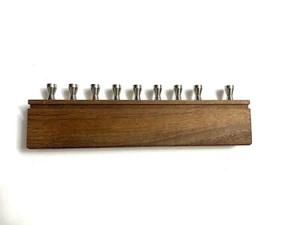 Moderna y como nueva madera oscura judía acero inoxidable menorá Hanukkah 9 velas - Imagen 1 de 6