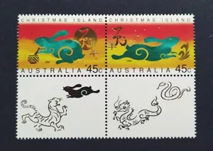 1999 Christmas Island Zodiac Animal Lunar Year Rabbit 2v Stamp (tabs)圣诞岛生肖兔年邮票2全 - Picture 1 of 3