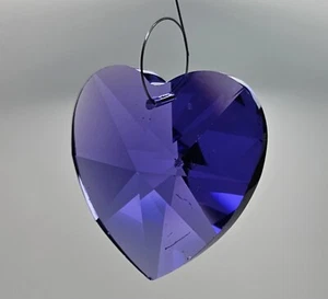 Vintage Swarovski Crystal Purple Heart 1.5" x 1.5" x .6" See Pics - Picture 1 of 3