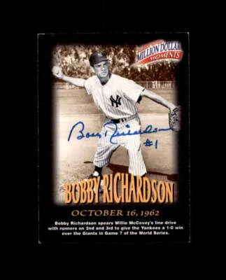 Bobby Richardson Signed 1997-98 Fleer Million Dollar Moments New York Yankees Au - Image 1 of 2
