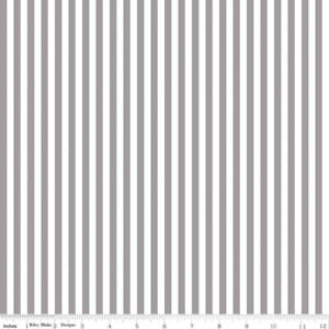 1/4 Yard 9”x42” Riley Blake 1/4” Stripe Gray Cotton Quilting Fabric
