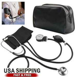 Aneroid Sphygmomanometer Kit Manual Blood Pressure BP Adult M Cuff & Stethoscope - Picture 1 of 8