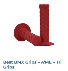 A’ME TRI BMX GRIPS RED - Picture 1 of 2