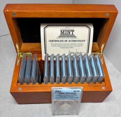 2008-S 14 COIN PROOF SET ANACS PR70 DCAM FIRST DAY OF ISSUE #295 Of 480 - Image 1 of 4