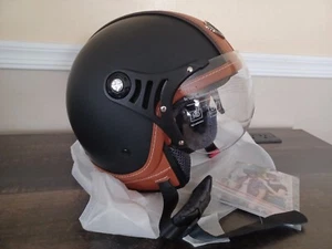 Qudas Open Face Motorcycle Helmet Adults DOT 3/4 Retro Vespa Size M *NEW OTHER* - Picture 1 of 12