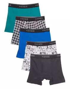 Hanes Boys Printed Boxer Briefs with Comfort Flex Waistband 5-Pack - Picture 1 of 4