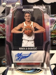 2024-25 Prizm Black Nikola Durisic Rookie Auto RS-DUR Hawks RC TZ 13D - Picture 1 of 2