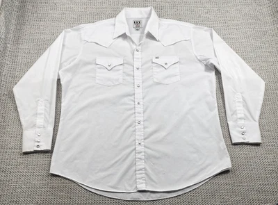 Camisa ELY Cattleman Pro Para Hombres XL Blanca Perla Occidental A Presión Manga Larga Vaquero Foto 1 de 4