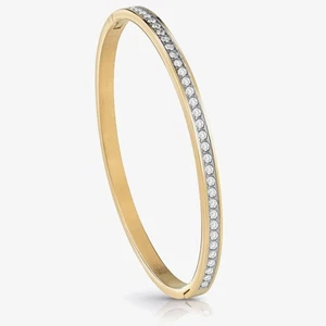 Guess Colour My Day Gold Tone Crystal Hinged Bangle UBB02248YGL - Picture 1 of 2