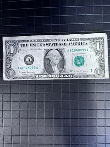 Series 2017 1 Dollar Bill Error Misaligned Misprint Miscut Offset - Picture 1 of 2