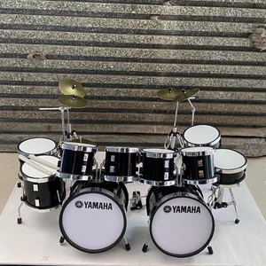 1/12 Scale Miniature Double Bass Drum Set Yamaha Style Black Display Prop & Gift - Picture 1 of 5