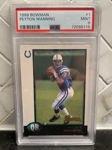Carta Bowman Peyton Manning Rookie 1998 #1 PSA 9 Colts come nuova - Foto 1 di 2