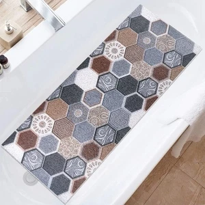 Soft Mat Non-slip Bathroom Bathtub Shower 16x 39 Inch Comfort With Drainage - Picture 1 of 8