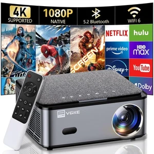 Smart 4K Projector, Android TV Projector with WiFi and Bluetooth, 800 ANSI Na... - Picture 1 of 8