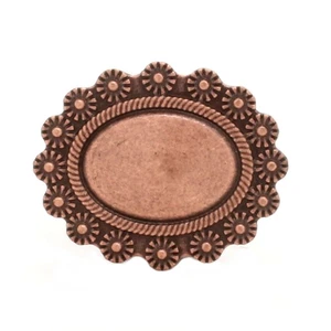 Oval Berry and Rope Metal Screwback Concho Copper Plate 7204-10 - Picture 1 of 4