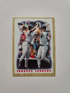 1987 TOPPS BASEBALL #406 NEW YORK YANKEES LEADERS MATTINGLY & HENDERSON - Picture 1 of 2