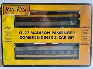 MTH Rail King 30-6249 - O-27 - Chesapeake y Ohio - ¡Juego de 2 coches combo/comedor Madison! - Imagen 1 de 23