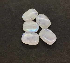 Cushion Flat Back Rainbow Moonstone Natural Loose Gemstone For Making Jewelry - Picture 1 of 5