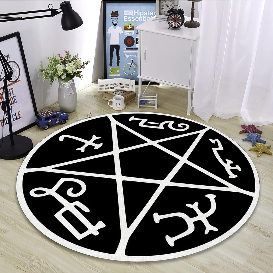 Tapete Armadilha Diabo Vegvisir Símbolo Tapete de Área Tapete Sobrenatural Pentáculo Malvado Sa... - Imagem 1 de 4