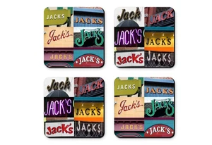Personalized Coasters featuring the name JACK in photos of signs - Set of 4 - Picture 1 of 1