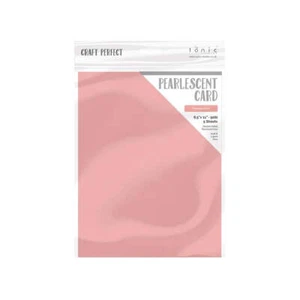 Craft Perfect Pearlescent Cardstock 8.5X11 5Pc - Princess Pink, 9515E D/C - Picture 1 of 2