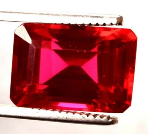 18.25 Cts. Natural Mozambique Red Ruby Emerald Cut Certified Gemstone - Picture 1 of 4