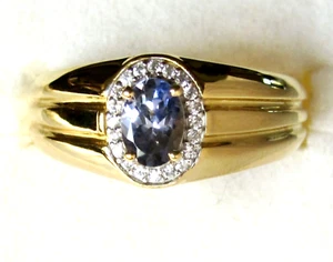 Echter Tansanit Ring / Größe 11 / 18K Gold über 925 Sterling Silber / 0,8ct 6,g - Bild 1 von 6