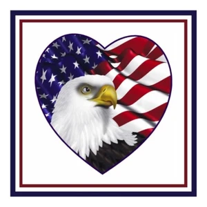 Love USA Eagle Heart American Flag Counted Cross Stitch Chart Pattern - Picture 1 of 4