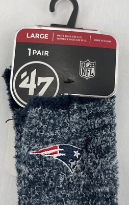 Calcetines New England Patriots Rayas Difusos 1/4 Crew Talla Grande Azul Marino Claro Foto 1 de 4
