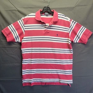 Men's Polo by Ralp Lauren Pink, White with Black 3 Stripe Polo Shirt Sz Large - Picture 1 of 8