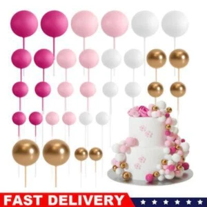 32 Pcs Cake Topper Decorations Mini Balloons Cake Topper Foam Balls Cake Picks - Picture 1 of 7