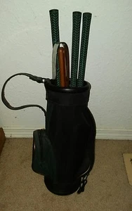 5 Piece BBQ Tool Set in Black Golf Bag with Golf Grips Wedding Gift Best Man 22" - Picture 1 of 3