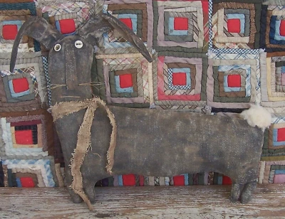 Extreme Primitive Rabbit Doll, Grungy Rustic Spring Easter Bunny #2 ARTISAN MADE - Image 1 of 4